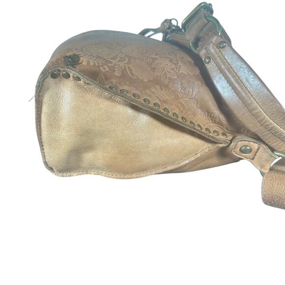 The Sak Embossed Leather Brown Boho Crossbody Bag - Picture 5 of 14